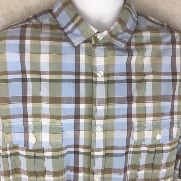 Claiborne Plaid Short-Sleeve Button-Up Shirt Men's Size LT (Large Tall) - Picture 13 of 16